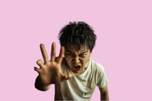 怒っている男性のイラスト。婚活で関わらない方が良い人物像を連想させる構図