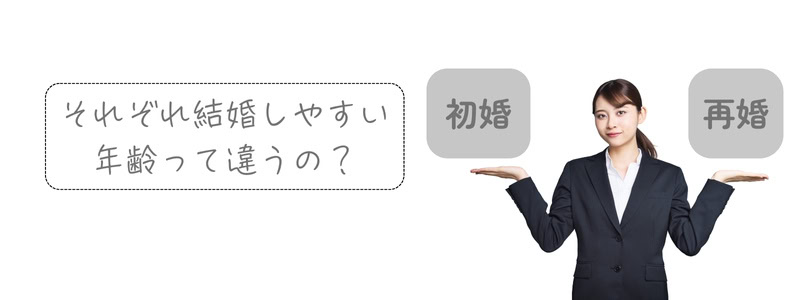 結婚をあきらめる年齢を意識して結婚のタイミングを考える場面。初婚と再婚を示すサイコロを手にする女性のイラスト
